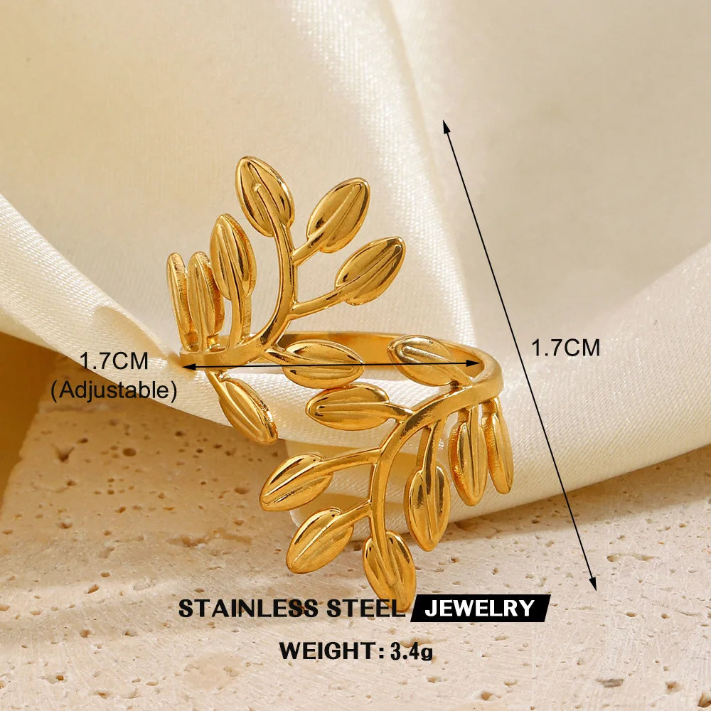 Gold Stainless Steel Heart Ring – Hollow Waterproof