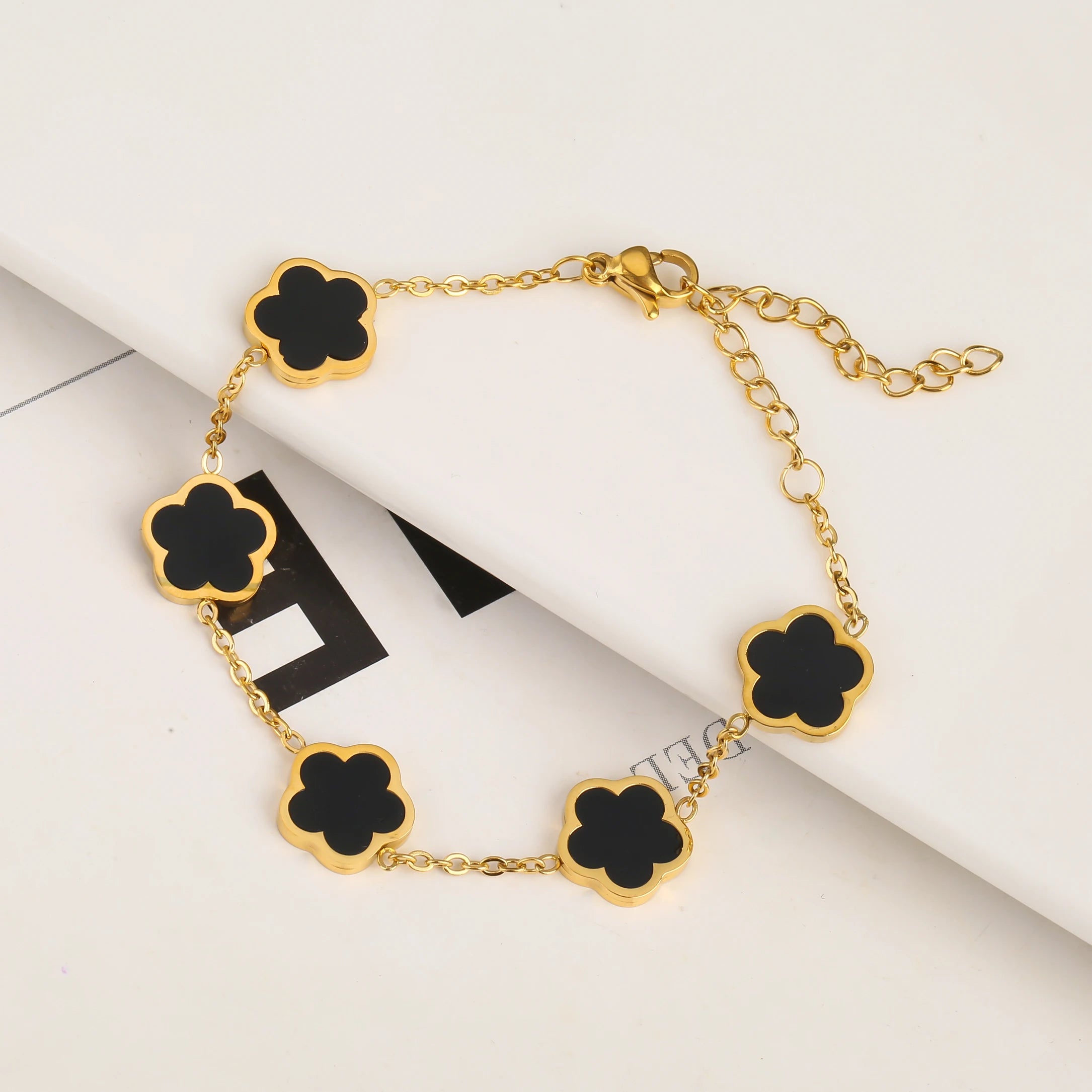 Stainless Steel Clover Flower Bracelet