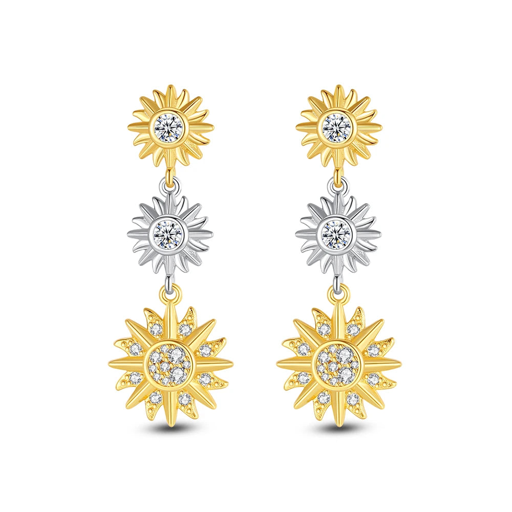 925 Sterling Silver Stud & Hoop Earrings Set