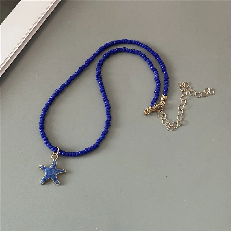 Cute Romantic Starfish Short Necklace