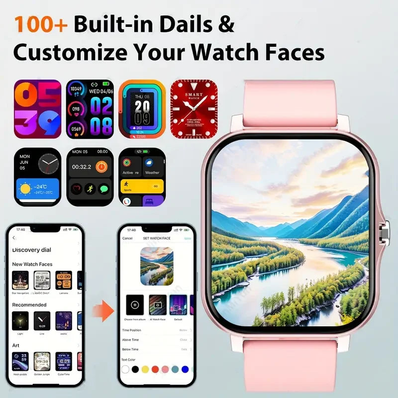 KESHUYOU Smartwatch – calls, SpO2 & BP monitoring. Stylish health watch for daily use & gifting.