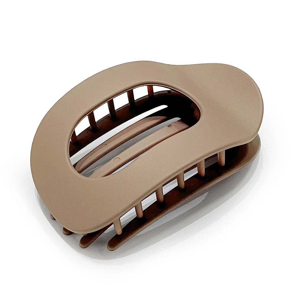 Leopard Matte Oval Hair Claw Clip