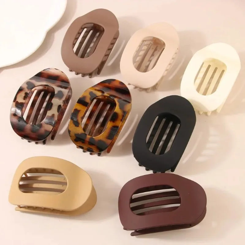 Leopard Matte Oval Hair Claw Clip