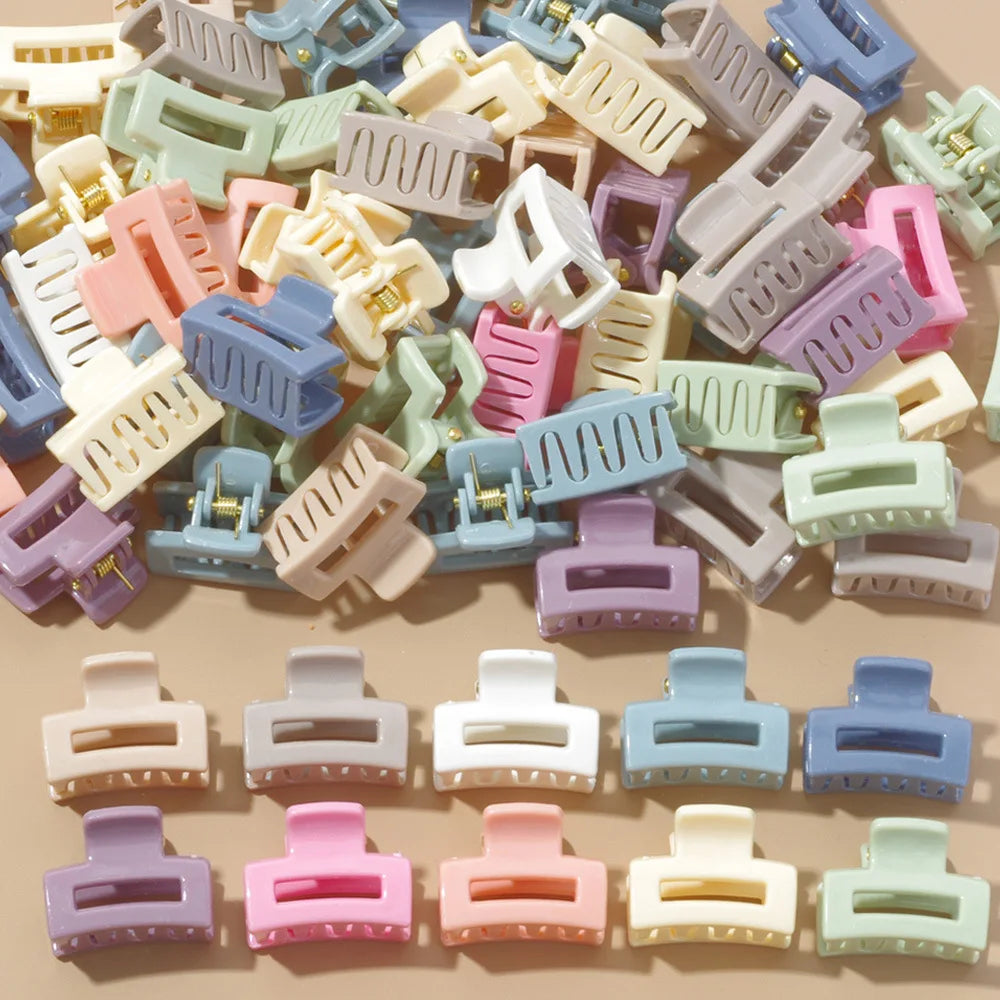 20 Pcs Solid Color Matte Hollow Hair Claw Clips