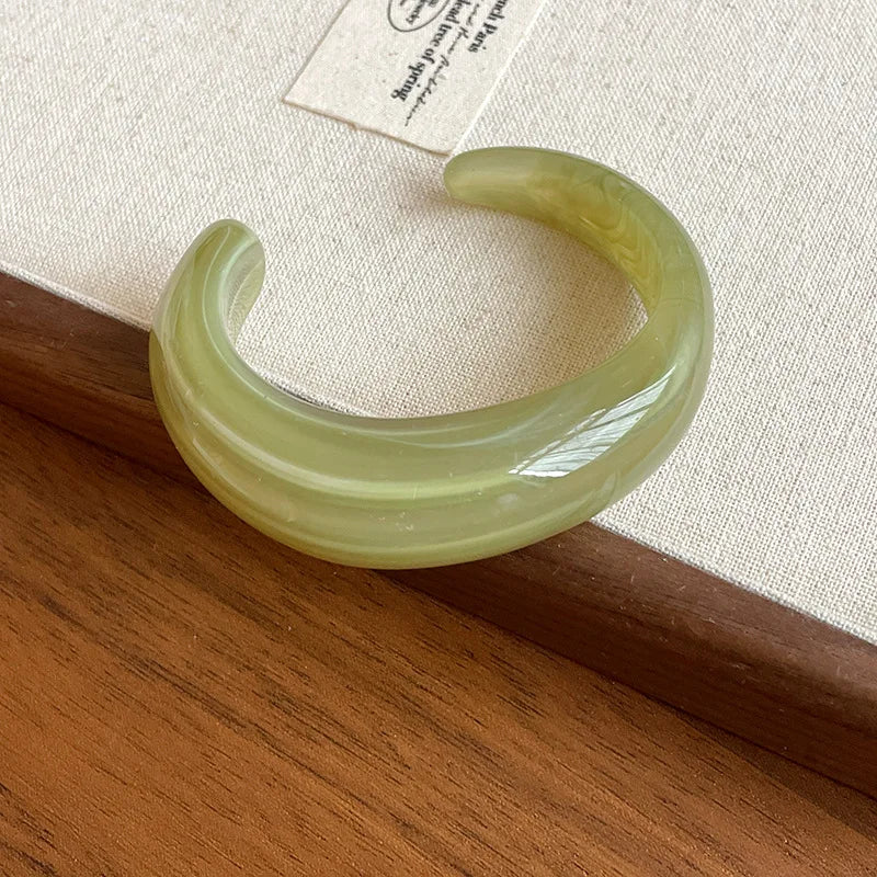 Smooth Round Acrylic Cuff Bangles Bracelet