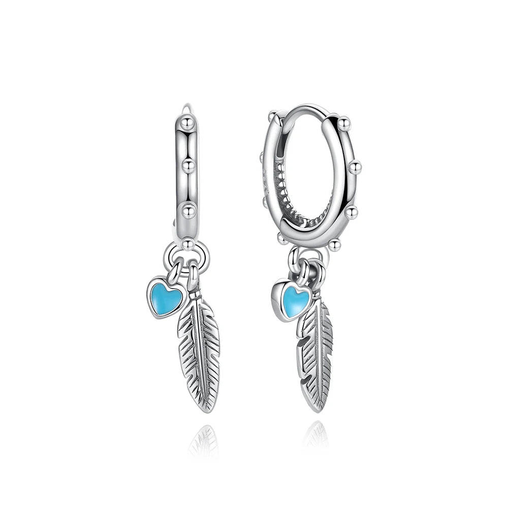 925 Sterling Silver Stud & Hoop Earrings Set