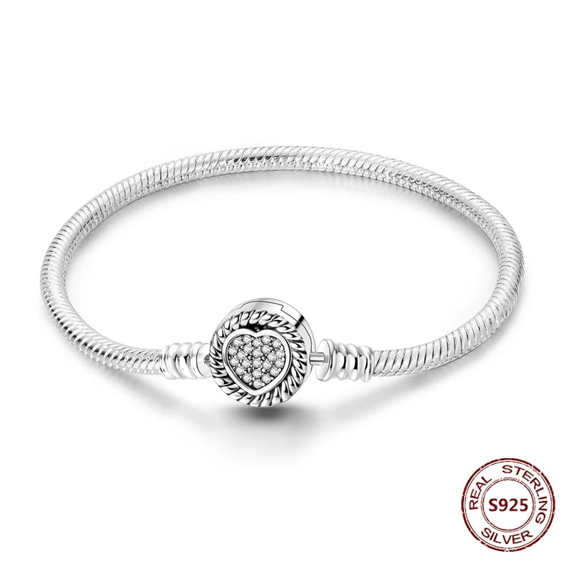 Star Moon Sun 925 Silver Charm Bracelet