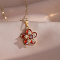 Light Luxury Spin Zircon Flower Pendant Necklace