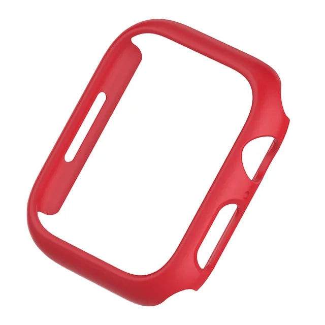 Protective PC bumper case for Apple Watch, durable and lightweight, fits multiple sizes and series.