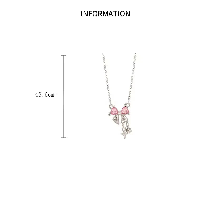 Sweet Pink Bow Necklace