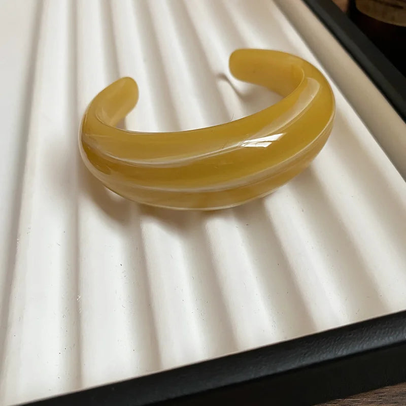 Smooth Round Acrylic Cuff Bangles Bracelet