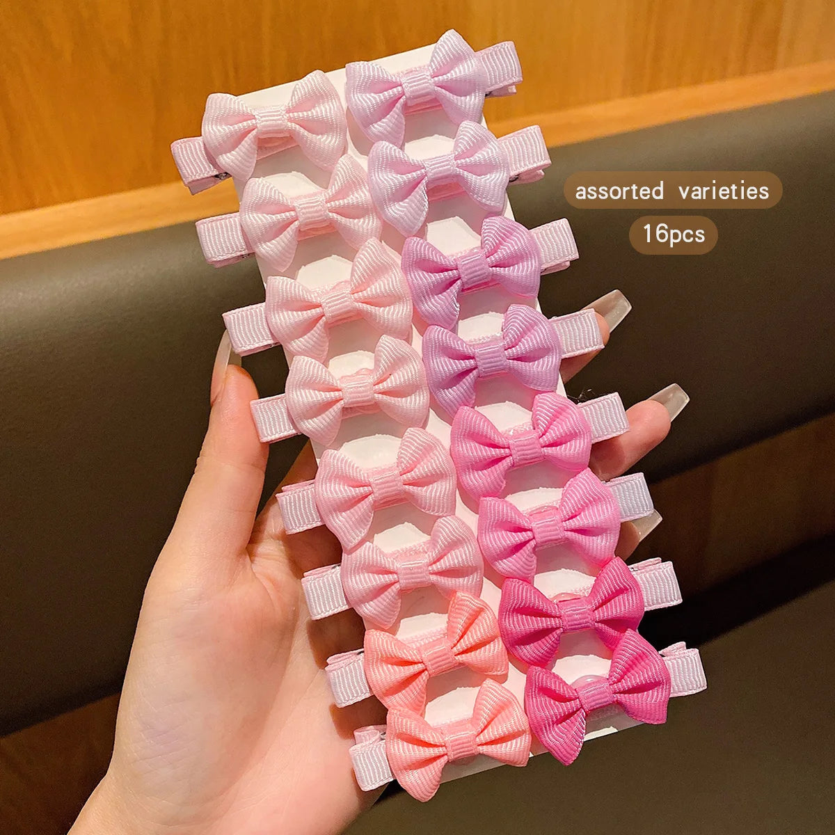 30 Colored Random Bow Fabric Hair Clips