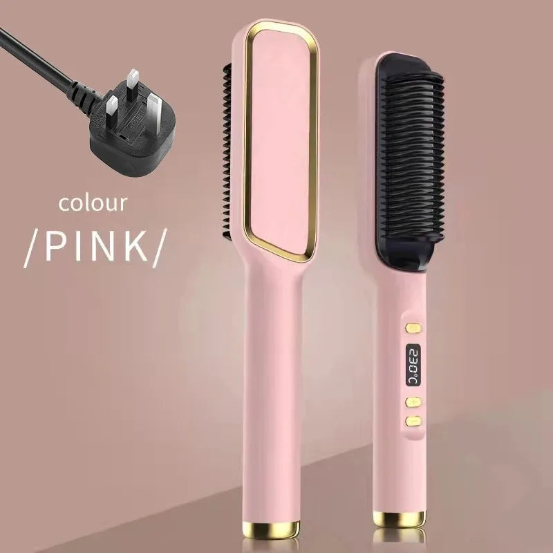 Electric Hot Comb – Negative Ion Anti-Scald Hair Straightening Styling Brush