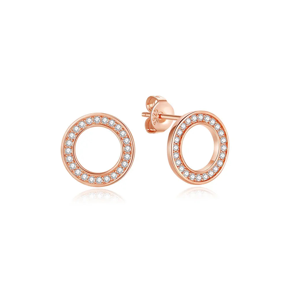 925 Sterling Silver Stud & Hoop Earrings Set