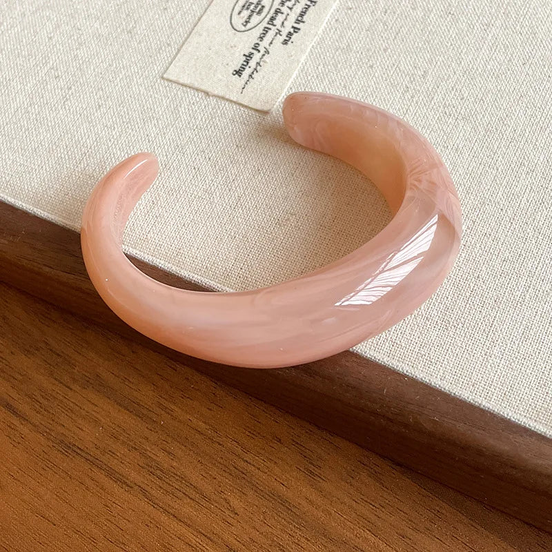 Smooth Round Acrylic Cuff Bangles Bracelet