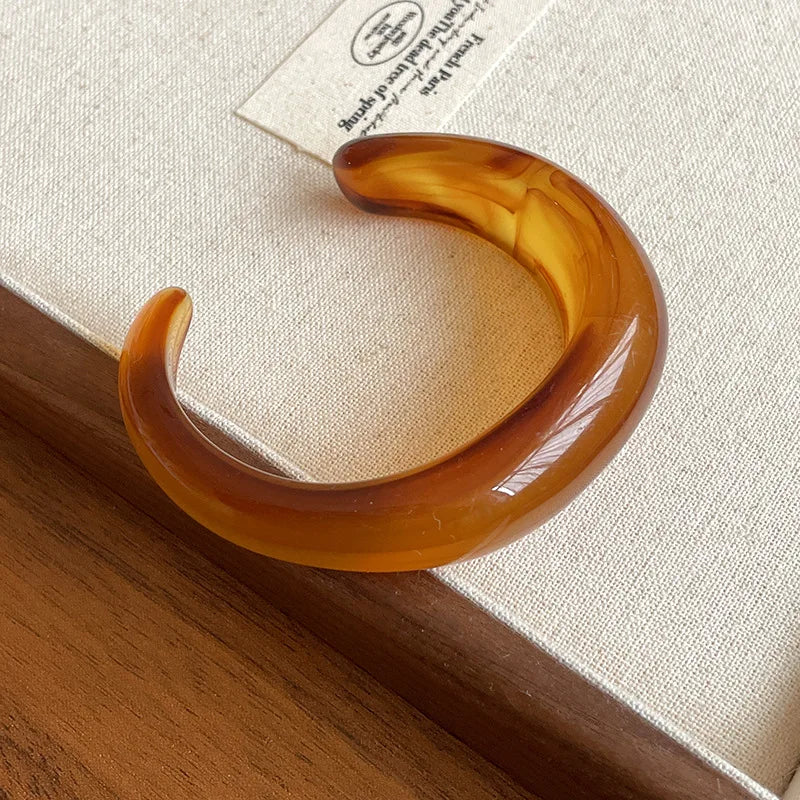 Smooth Round Acrylic Cuff Bangles Bracelet