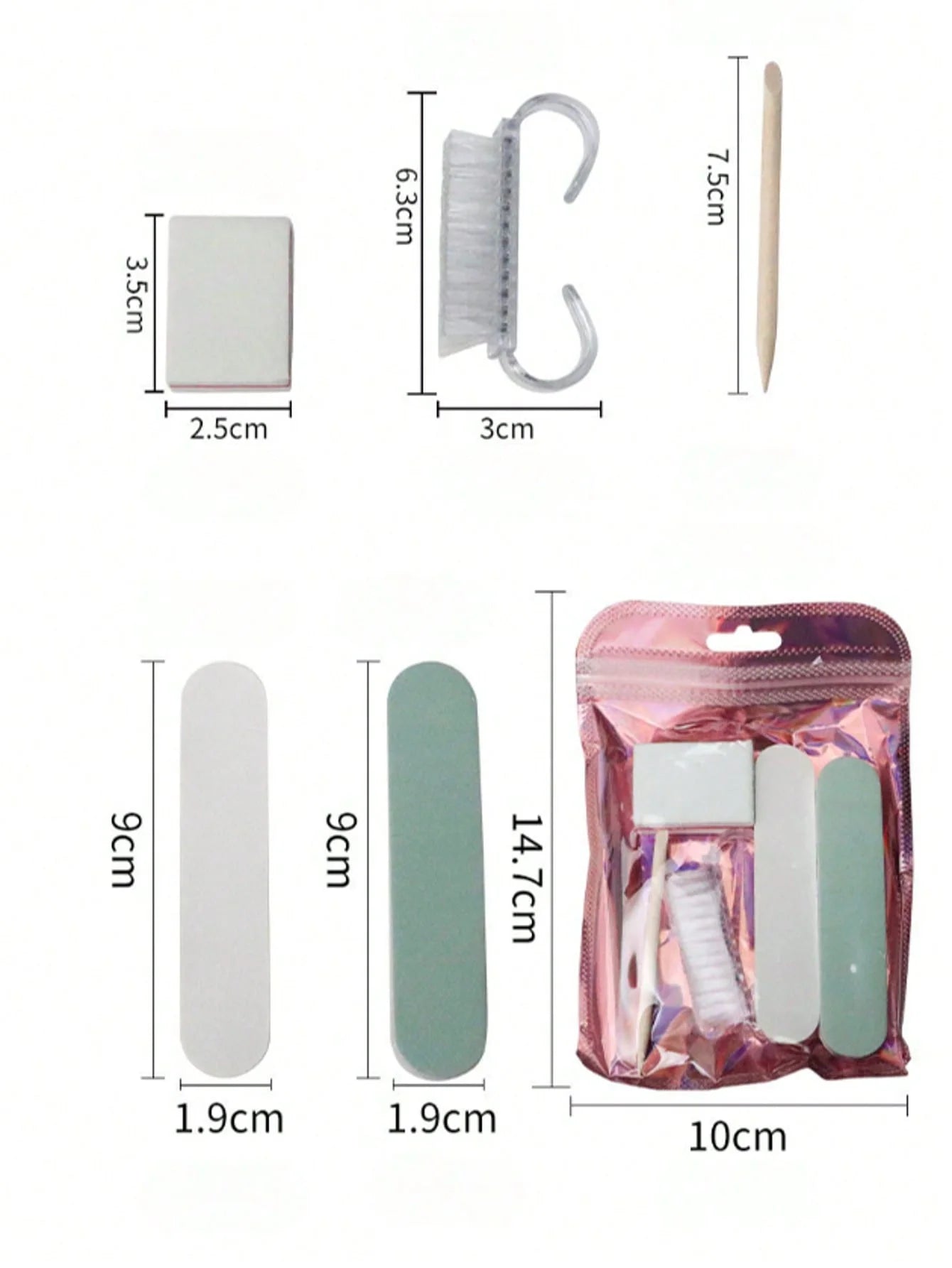 1/7 Bag Nail Files & Buffers Set