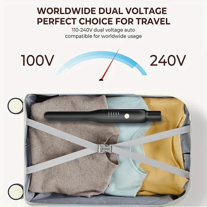 2-in-1 Mini Hair Straightener & Curler – Ceramic Fast Heating Portable Flat Iron