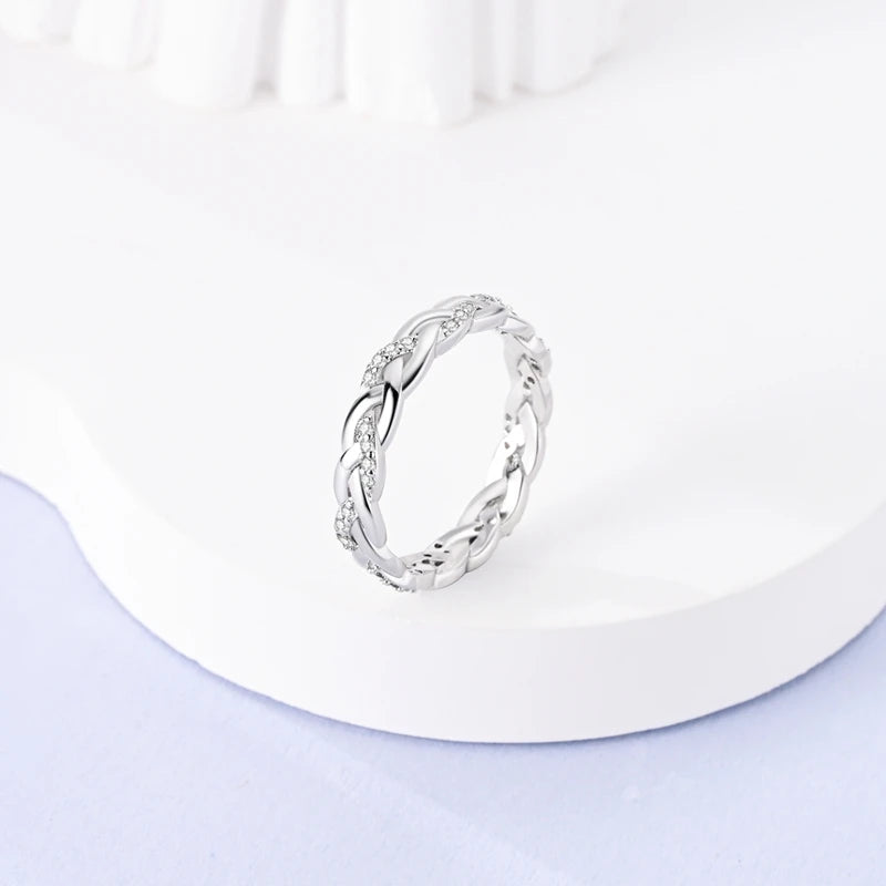 925 Silver Infinity Zircon Ring for Women