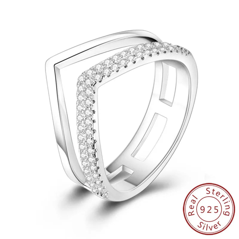 925 Silver Infinity Zircon Ring for Women