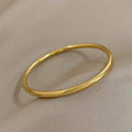 Gold Stainless Steel Titanium Roman Bangle Bracelet