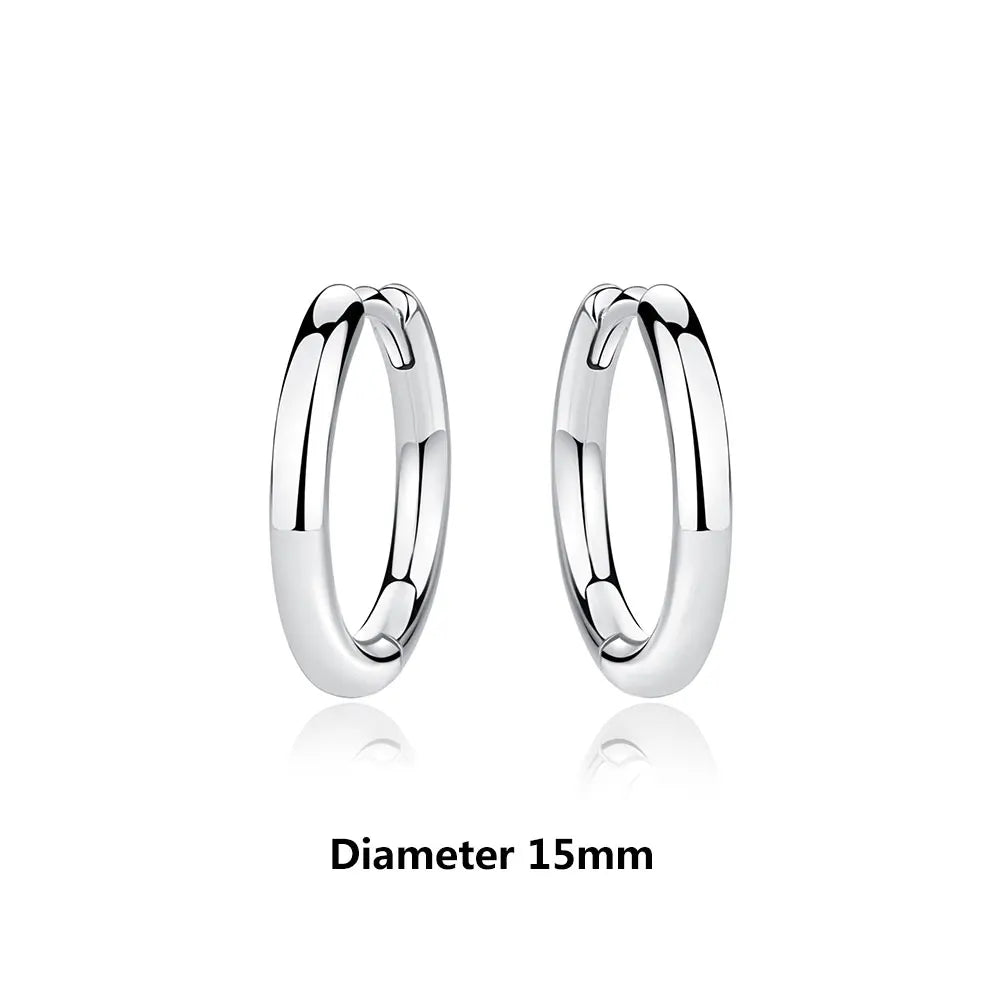 925 Sterling Silver Stud & Hoop Earrings Set
