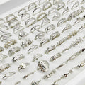30pcs Silver Color Pearl Mix Rings Set – Snake