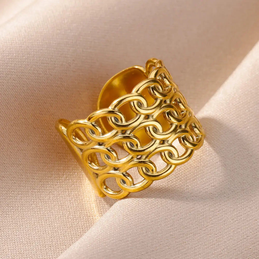 Luxury 316L Gold Stainless Steel Ring