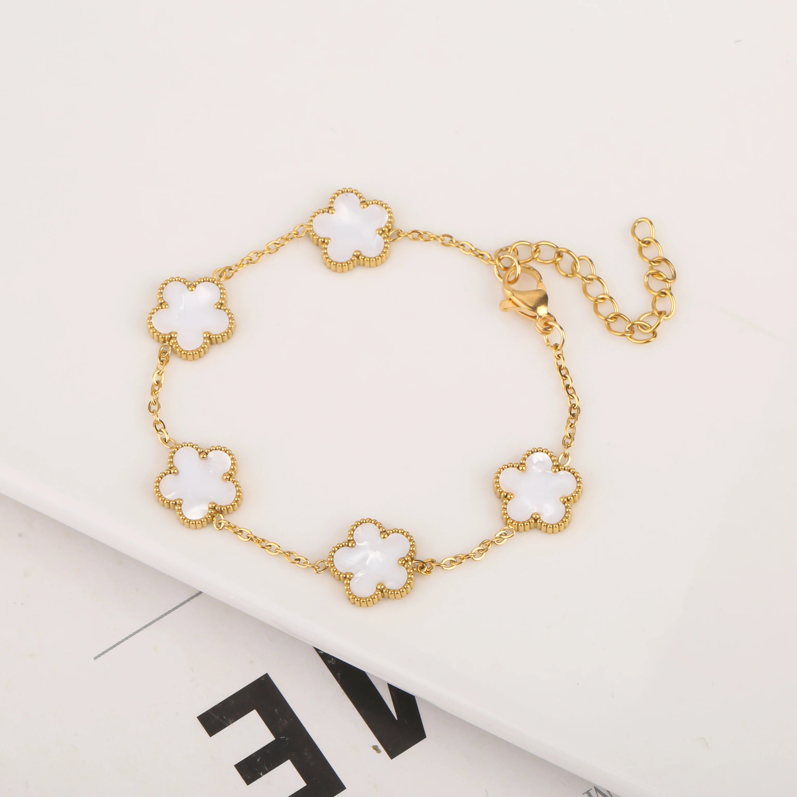 Stainless Steel Clover Flower Bracelet