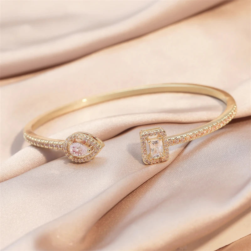 Luxury Geometric Gold Cuff Bangles Bracelet