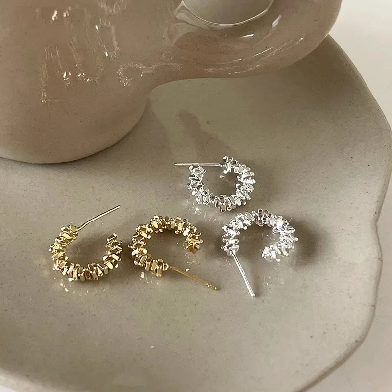 Irregular C Shape Earrings