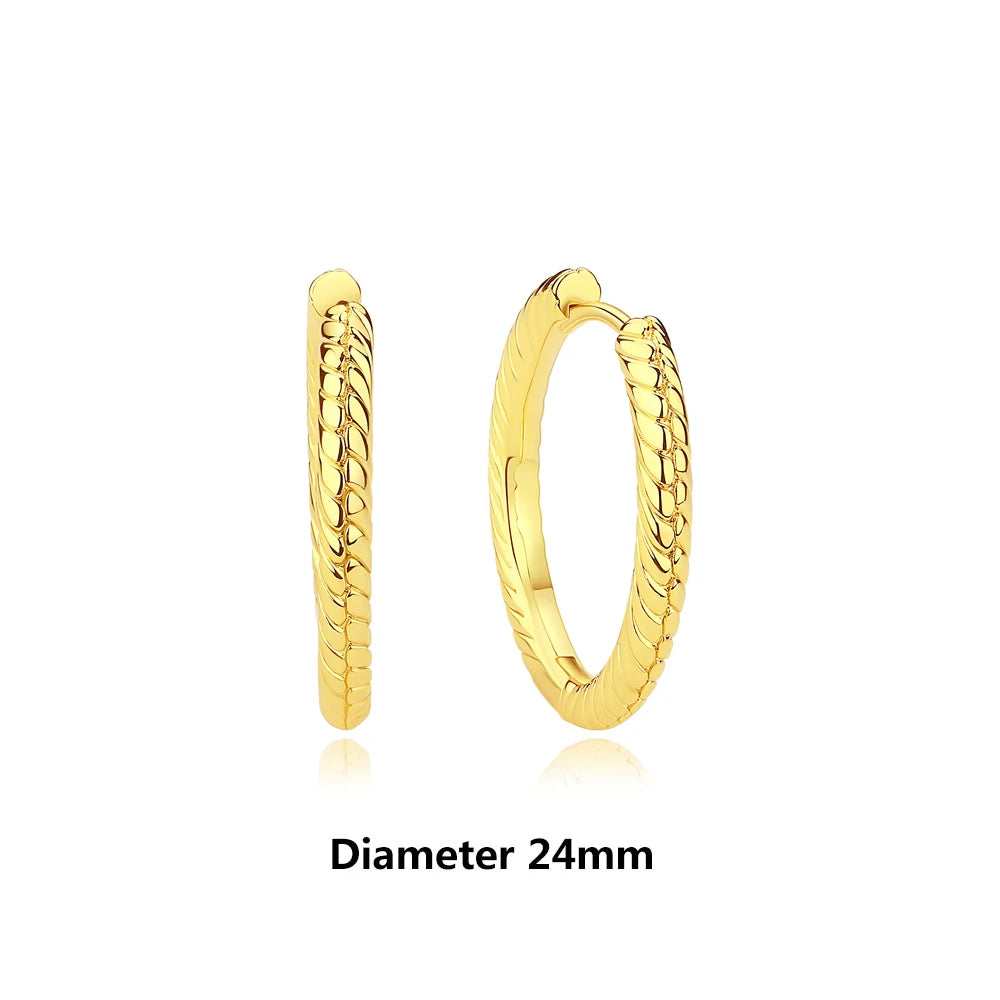 925 Sterling Silver Stud & Hoop Earrings Set
