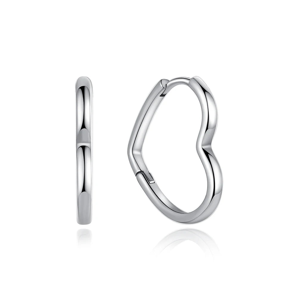 925 Sterling Silver Stud & Hoop Earrings Set