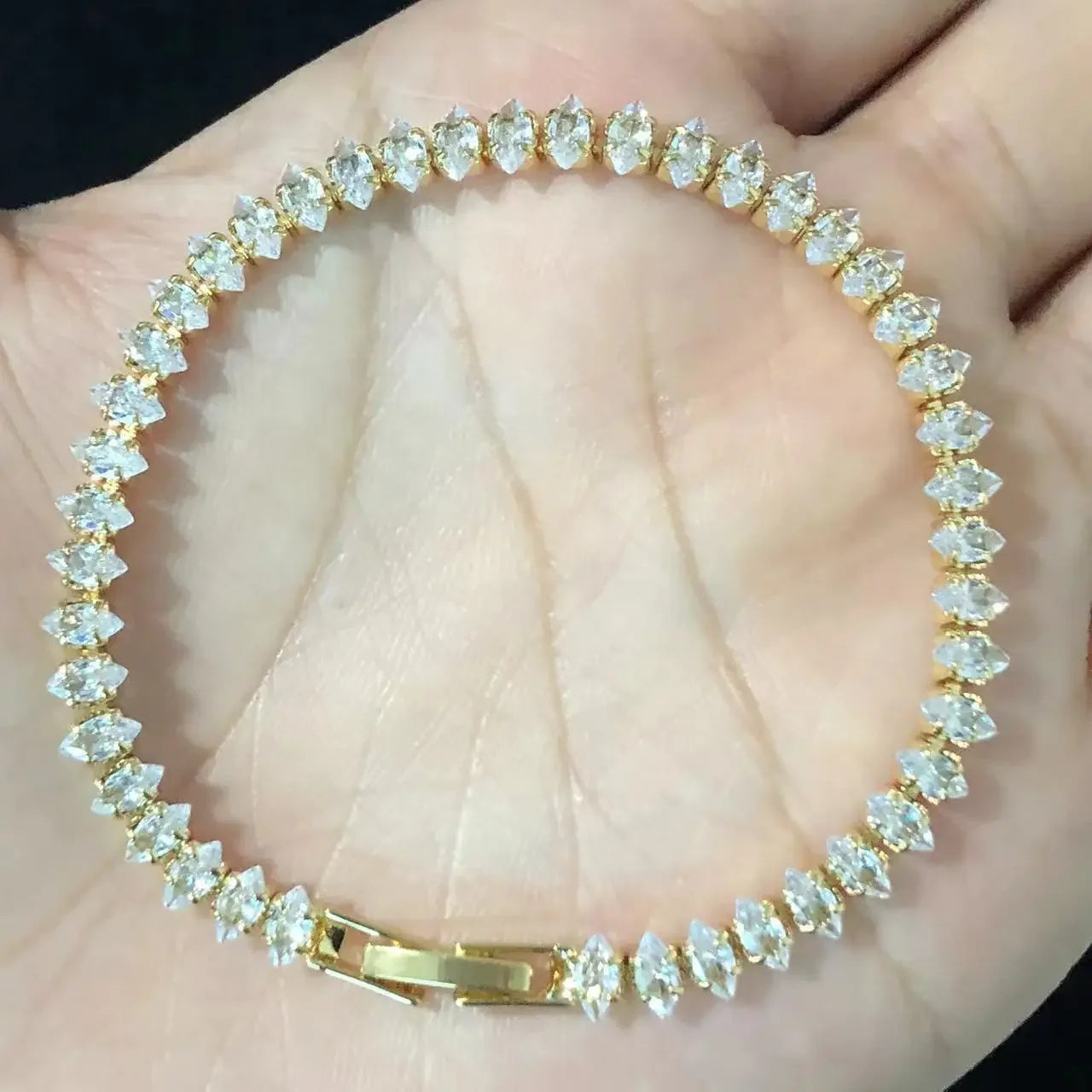 Luxury Roman Crystal Geometric Tennis Bracelet