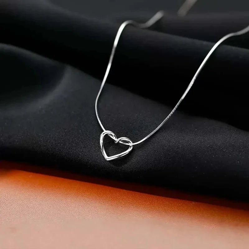 Hollow Love Heart Pendant Necklace