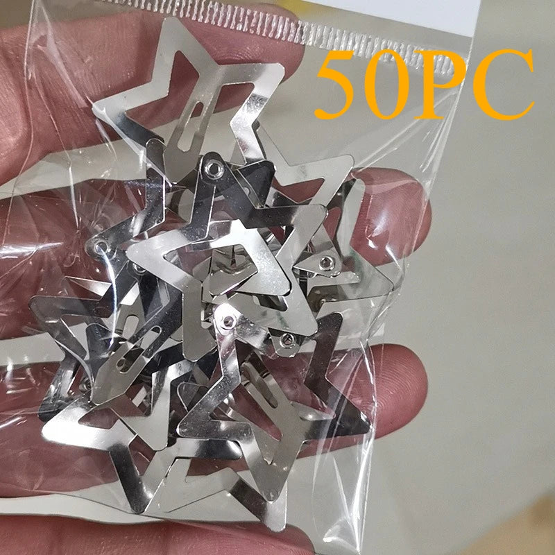 10/25/50/100pcs Y2K Silver Star Hair Clips