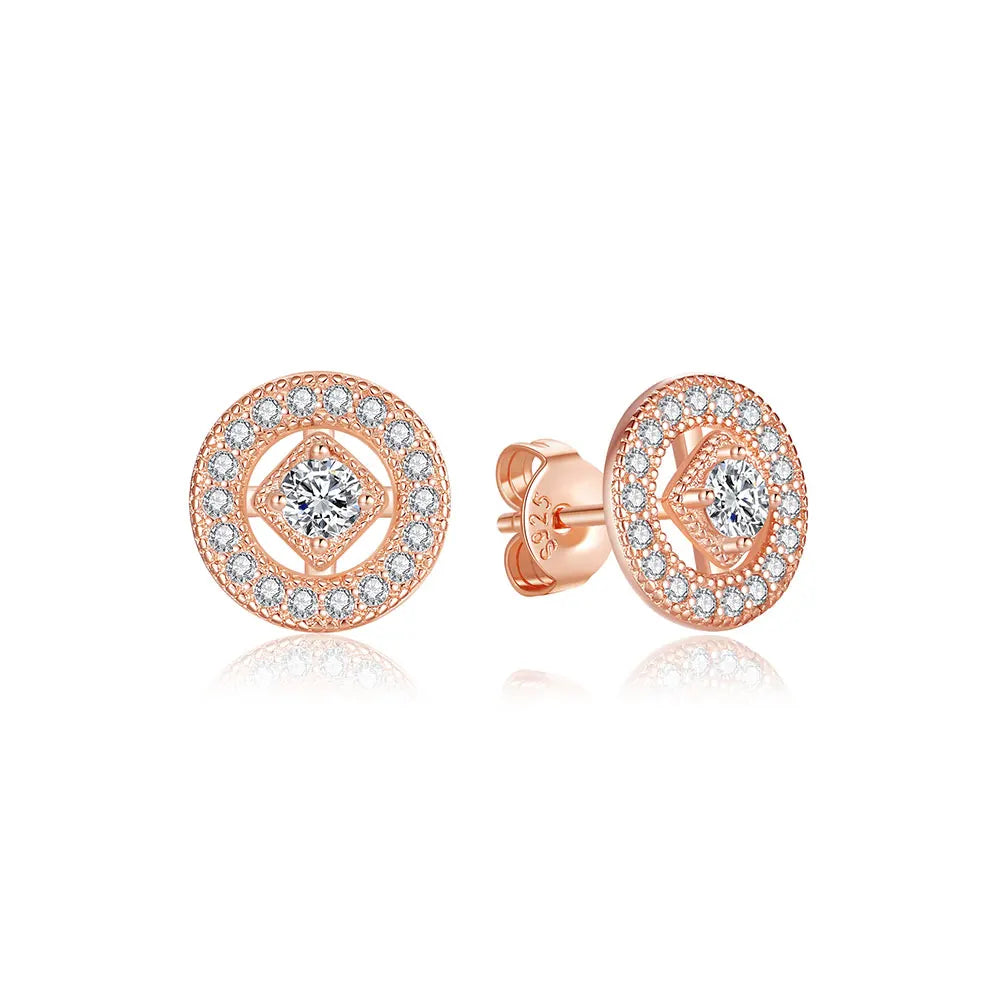 925 Sterling Silver Stud & Hoop Earrings Set