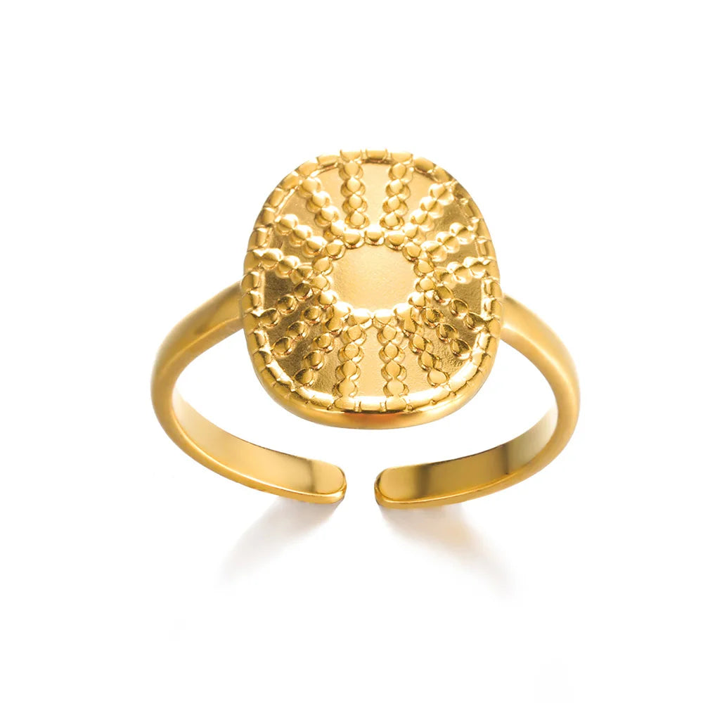 Luxury 316L Gold Stainless Steel Ring