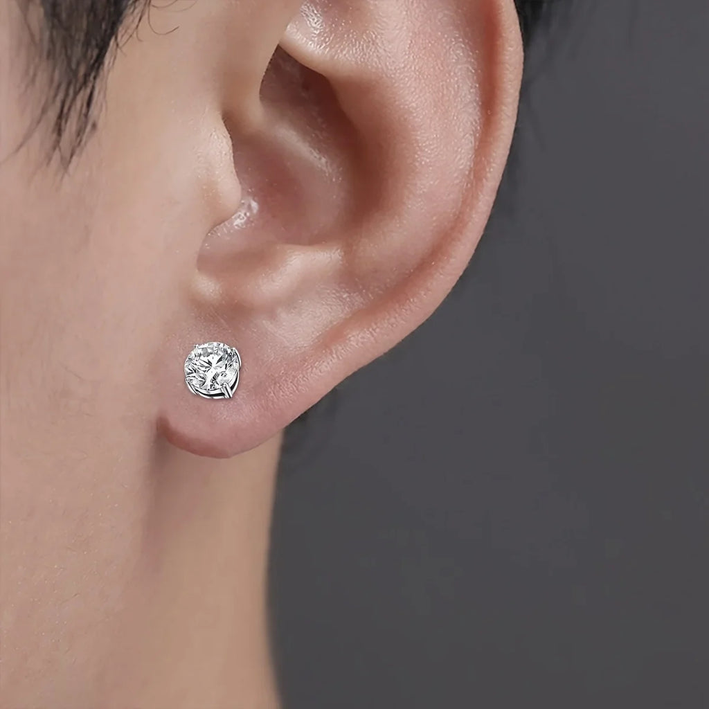 Crystal Magnetic Ear Stud Clip Earrings
