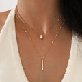 Trendy Zircon Pendant Necklace – Multilayer Chain