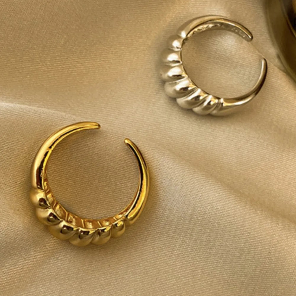 925 Silver Twisted Croissant Ring