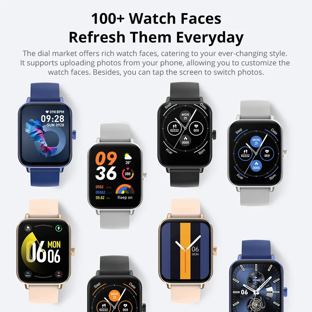 COLMI P81 Smartwatch – calls, health tracking, 100+ sports modes.