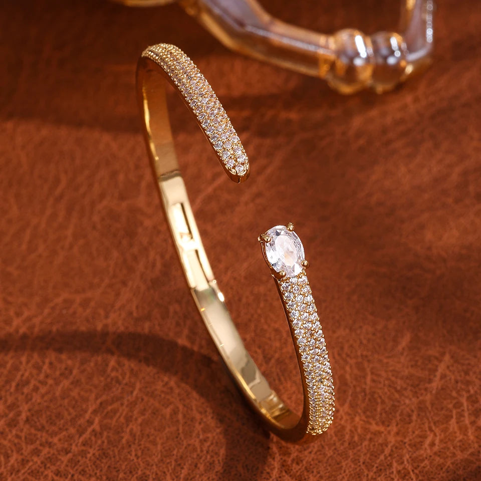 Luxury Geometric Gold Cuff Bangles Bracelet