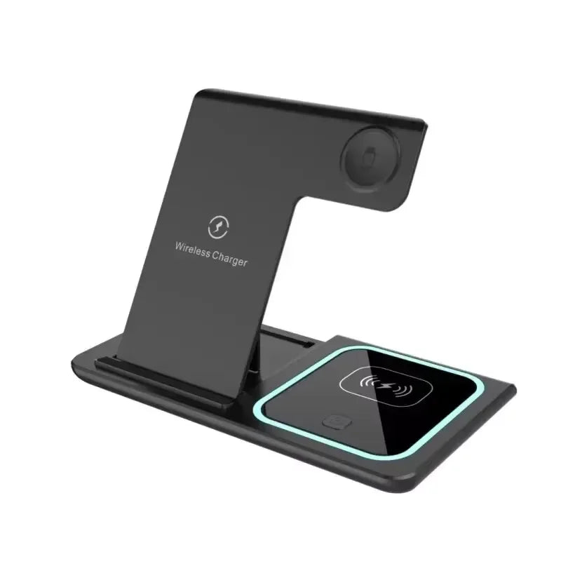 3 in 1 Wireless Charger Stand Pad Foldable Fast Charging Station Dock