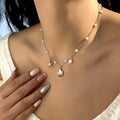 Bohemian Starfish Shell Pearl Choker Necklace