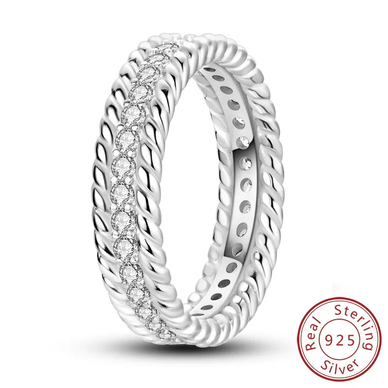 925 Silver Infinity Zircon Ring for Women