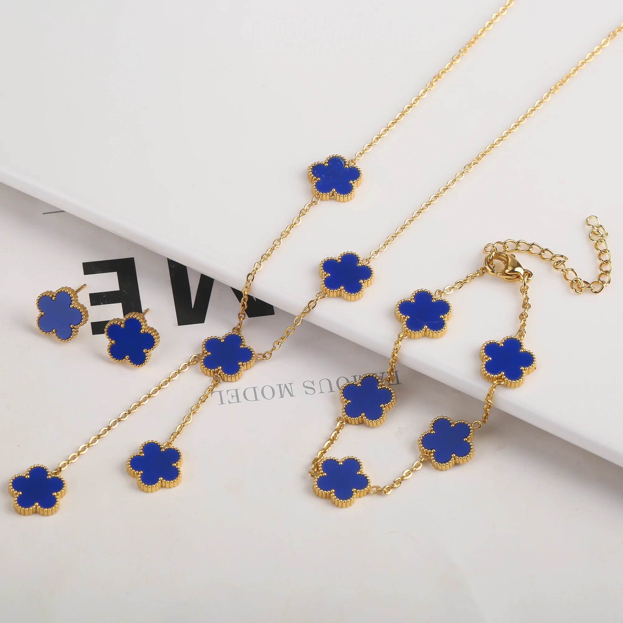 Stainless Steel Clover Flower Bracelet