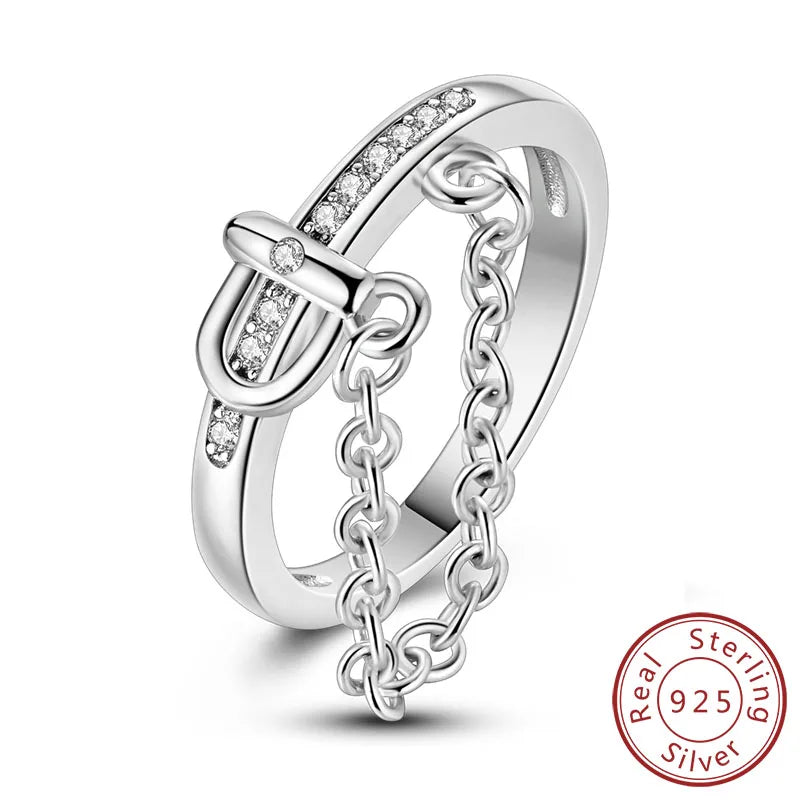 925 Silver Infinity Zircon Ring for Women