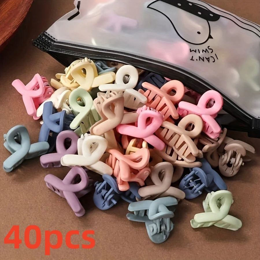 20 Pcs Solid Color Matte Hollow Hair Claw Clips