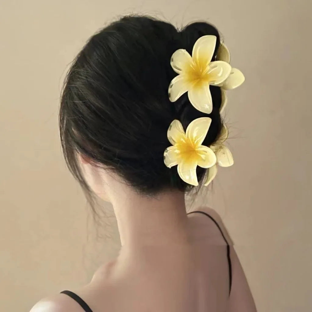New Hawaiian Gradient Flower Hair Clips